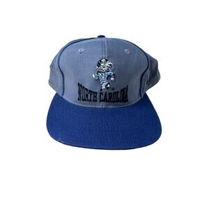 North Carolina Tar Heels One Size Vtg Gray Blue Hat College Adjustable Front Row
